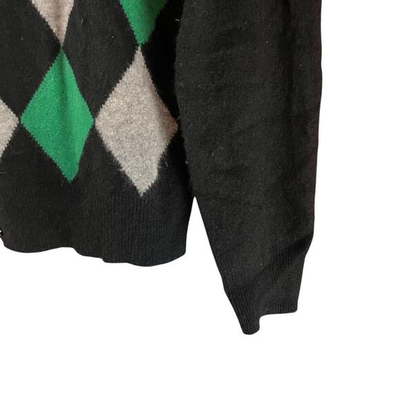 Apt. 9 Button Down Cardigan Style Sweater 100% Cashmere Argyle Print Large - Picture 2 of 5